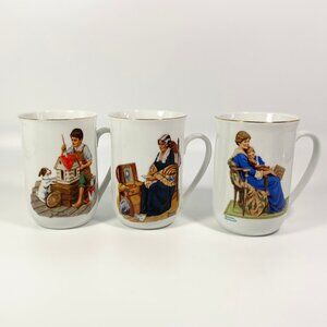 Set of 3 Vintage Norman Rockwell coffee mugs